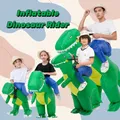 Costume de cavalier de dinosaure vert gonflable pour enfants idéal pour Halloween ou toute robe de