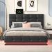 Brayden Studio® Full Size Tufted Upholstered Platform Bed Upholstered in Black | 43.88 H x 59.88 W x 78.58 D in | Wayfair