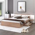 Hokku Designs Maidah Platform Bed Wood in Brown | 22.68 H x 91.38 W x 81.88 D in | Wayfair 95E1C7E590904CE19E261C4DB0AEFE58