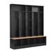 Latitude Run® Hall Tree w/ Storage Bench, Minimalist Shoe Cabinet w/ Cube Storage & Shelves, Wood in Black | 72 H x 66.9 W x 15.3 D in | Wayfair