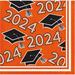 Creative Converting Class of 2024 Cocktail Napkins, 108 ct in Orange/White/Black | Wayfair DTC369895BNAP