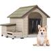 Tucker Murphy Pet™ Elesa Gray Wood Dog House Wood House in Brown/Gray | 32 H x 41 W x 36 D in | Wayfair 983897831C4B4787B63C4781CA8843F6