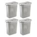 Sterilite Plastic Weave Laundry Hamper Slim Clothes Lidded Basket, 4-Pack Plastic in Gray | 22.38 H x 13.63 W x 19.88 D in | Wayfair 4 x 12766A04