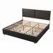 Ebern Designs Marshilah Vegan Leather Platform Bed Upholstered/Metal/Faux leather in Black | 43.3 H x 78.7 W x 83 D in | Wayfair