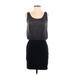 Express Casual Dress - Mini Scoop Neck Sleeveless: Black Print Dresses - Women's Size X-Small