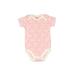 Mon Cheri Baby Short Sleeve Onesie: Pink Bottoms - Size 6-9 Month