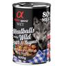 alpha spirit Dog Meatballs 6 x 400 g umido per cane - Cinghiale & Timo