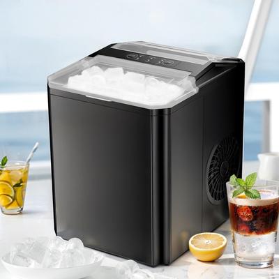 Ice Maker Countertop, 9 Cubes in 6 Mins, 2 Sizes Bullet Cubes Makers with Ice Scoop, Basket - 10.6"D x 8.9"W x 11.4"H