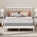 Queen Size Bed Frame with Gourd Shaped Headboard, Classic Wood Platform Bed, Under Bed Storage, No Box Spring Needed