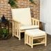 2-Piece Porch Furniture Set,Patio Cushioned Chair with Ottoman, Sofa Chair with Footrest