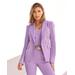 Boston Proper - Sheer Lilac Purple - Modern Double-Breasted Blazer - 14