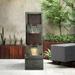 39.3in High Modern Indoor Outdoor Waterfall Fountain w/Lights and Pump