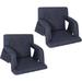 Stadium Seats, 5 Reclining Positions Bleacher Chairs with Padded Armrests, Side Pockets, Waterproof Thick Cushion