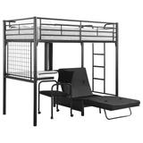 Coaster Furniture Jenner Black Twin Futon Workstation Loft Bed