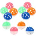 12 Pcs Bird Toys Cat Toys Home Accents Decor Foraging Toys for Parakeets Parrot Interesting Bell Balls Portable Birds Bell Balls Hollow Bell Ball Cat Ball Plastic