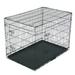 SYTHERS 42 Double Door Folding Wire Dog Crate Black in-Door Foldable & Portable for Animal Out-Door Travel
