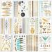 Metallic Temporary Tattoos 120+ for Women Teens Girls Tattoos Gold Silver Glitter Flash Waterproof Tattoo Stickers Metallic Temporary Tattoos 120+ for Women Teens Girls Tattoos Gold Silver Glitter Fla