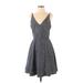 Xscape Casual Dress - A-Line: Gray Jacquard Dresses - Women's Size 8