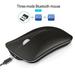 FAIOROI Wireless Mouse for Laptop Wireless Three-mode Bluetooth 5.0/3.0 Mouse 2.4G Wireless Mouse Silent Design Office Mouse Gray