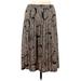 Alfred Dunner Casual Midi Skirt Calf Length: Brown Bottoms - Women's Size 10 Petite