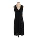 Banana Republic Cocktail Dress - Party Plunge Sleeveless: Black Print Dresses - Women's Size Small