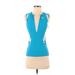 Sugoi Active Tank Top: Blue Color Block Activewear - Women's Size Medium