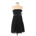 The Kooples Casual Dress - Party Strapless Sleeveless: Black Print Dresses - Women's Size Medium