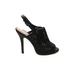 De Blossom Collection Heels: Black Print Shoes - Women's Size 7 1/2 - Peep Toe