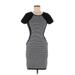 Ann Taylor Casual Dress - Sheath Scoop Neck Short sleeves: Gray Print Dresses - Women's Size X-Small