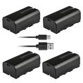 Kastar NP-F570T USB-C Battery 4-Pack Replacement for GVM GVM-LT50 GVM-LT100 GVM-TL15RS LT-10S RGB-10S RGB-10W GVM-7W GVM-RGB9S RGB-9W GVM-6W FS03R GVM-Y1 GVM-S200 GVM-5W GVM-BD-60D LED Video Light