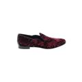 M. Gemi Flats: Slip On Chunky Heel Casual Burgundy Shoes - Women's Size 37.5 - Almond Toe