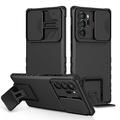 Case for Samsung Galaxy Note 20 Ultra 6.9 inch Luxury Slide Lens Cover Shockproof Drop Protection Kickstand Holder Ultra Slim Lightweight Phone Case Cover for Samsung Galaxy Note 20 Ultra Black