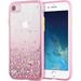 Glitter Sequin Gradient Case for iPhone SE(5G) 2022 iPhone 7 iPhone 8 iPhone SE 2020 Bling Design Transparent Shockproof Clear Pattern Silicone Gel Back Cover Protective Case - Pink