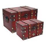 2pcs Vintage Wooden Boxes With Lock Decorative Wooden Storage Box Treasure Jewelry Chest Decorative Small Wood Box with Lid Wood Box Chest Case Holder Organizer for Jewelry Storage