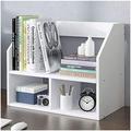 HOOMHIBIU Small Corner Bookcase Double Layer Desktop Bookshelf Office Wood Display Desktop Organizer Office Rack Countertop Bookcase Office Supplies Bookshelf/Bookshelves