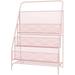 HOOMHIBIU Large Space Wrought Iron Books Newspapers and Magazines Racks Children s Bookshelves Picture Book Racks Independent Industrial Bookshelves (Color Pink Size 43 * 23