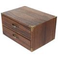 Desk Organizer with Drawers Wooden Storage Box Desktop Storage Home Storage Drawer Box (Two Drawers)