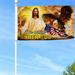 Bayyon Jesus American Grommet Flag One Nation Under God Flag Banner with Grommets 3x5Feet Man cave Decor