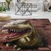 GZHJMY Animal Dinosaur Non Slip Area Rug for Living Dinning Room Bedroom Kitchen 1.7 x 2.6 (20 x 31 Inches / 50 x 80 cm) Dinosaur Through The Brick Wall Nursery Rug Floor Carpet Yoga Mat