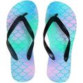 GZHJMY Flip Flops Vintage Mermaid Moire Striped Ocean Sea Slippers Sandals for Women Men Boy Girl Kid Beach Summer Yoga Mat Slipper Summer Slippers