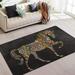 GZHJMY Floral Horse Non Slip Area Rug for Living Dinning Room Bedroom Kitchen 1.7 x 2.6 (20 x 31 Inches / 50 x 80 cm) Floral Horse Nursery Rug Floor Carpet Yoga Mat