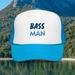 Bass Fishing Foam Trucker Hat Largemouth Bass Trucker Hat Bass Fisherman Trucker Hat Bass Fishing Dad Hat - Embroidered (Blue / White / Blue)