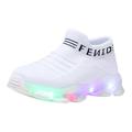 Children Baby Girls Boys Letter Mesh Led Luminous Socks Sport Run Sneakers Casual Shoes Toddler Support Shoes Crib Shoes Boys Sneaker Size 6 Size 6 Tennis Shoes Toddler Size 1 Baby Girls Shoes