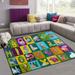 GZHJMY Alphabet Animals Non Slip Area Rug for Living Dinning Room Bedroom Kitchen 3 x 5 (39 x 60 Inches / 100 x 150 cm) Alphabet Animals Educational Nursery Rug Floor Carpet Yoga Mat