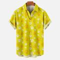 JURANMO Hawaiian Shirt for Men Dog Paw Print Casual Button Down Shirts Short Sleeve Bowling Shirt Summer Vacation Beach Tops with Front Pockt Flash Deals 2024 Yellow XXXXL