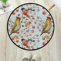 GZHJMY Merry Christmas Anti Fatigue Round Area Rug Watercolor Floral Bird Non Slip Absorbent Comfort Round Rug Floor Carpet Yoga Mat for Entryway Living Room Bedroom Sofa Home Decor (3 in Diameter)