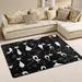 GZHJMY Funny Cats Non Slip Area Rug for Living Dinning Room Bedroom Kitchen 2 x 3 (24 x 36 Inches / 60 x 90 cm) Black and White Nursery Rug Floor Carpet Yoga Mat