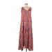 H&M Casual Dress - Maxi: Red Print Dresses - Women's Size 4