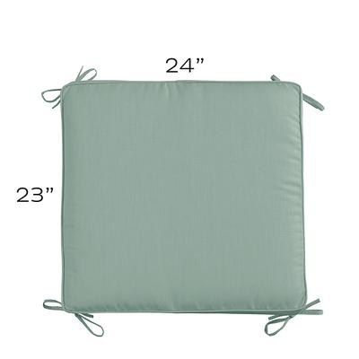 Replacement Ottoman Cushion with Zipper - 24x23 - Box Edge, Canvas Fern - Ballard Designs