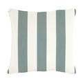 Canopy Stripe Sunbrella Outdoor Pillow - Spa/White Sunbrella, 20" x 20" - Ballard Designs Spa/White Sunbrella 20" x 20" - Ballard Designs